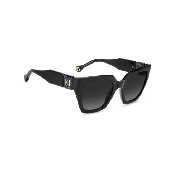 Óculos de Sol Carolina Herrera HER 0414/S 807 529O Acetato Preto com lentes na cor Cinza Degradê 3