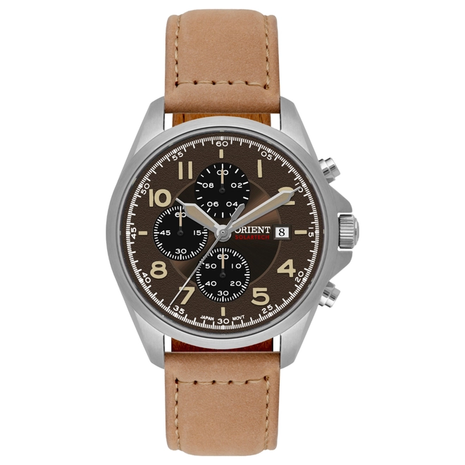 Relógio Orient Solartech Elite Land Cronógrafo - MBSCC071 N2MX Marrom 1