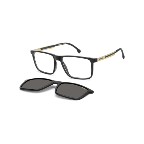 Óculos de Grau Carrera com Clip-On CA 8941/C 807 5617 Poliamida Preto com lentes na cor Cinza Polarizado