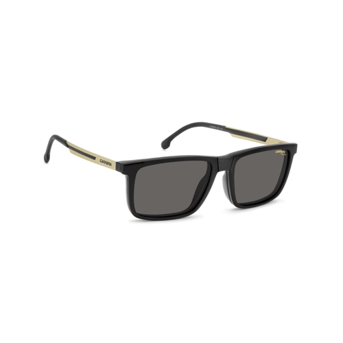 Óculos de Grau Carrera com Clip-On CA 8941/C 807 5617 Poliamida Preto com lentes na cor Cinza Polarizado