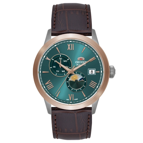 Relógio Orient Special Calibers Sun & Moon - YN6MC034 E3NX Verde
