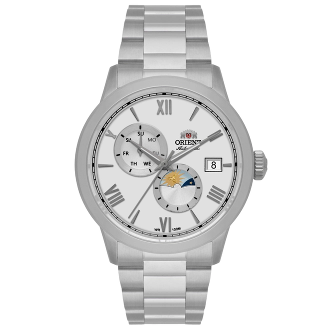 Relógio Orient Special Calibers Sun & Moon - YN6SS034 S3SX Branco 1