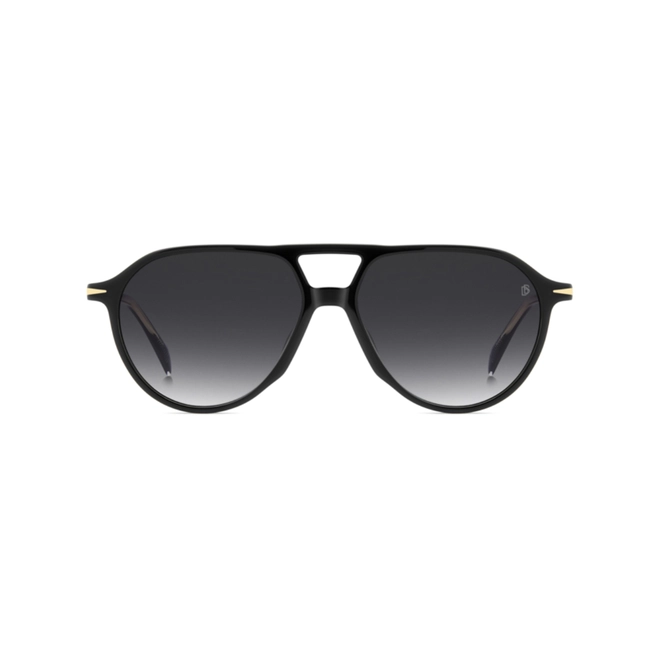 Óculos de Sol David Beckham DB 1218/S 807 569O Acetato Preto com lentes na cor Cinza Degradê 2