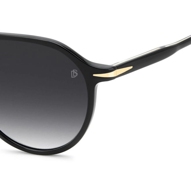 Óculos de Sol David Beckham DB 1218/S 807 569O Acetato Preto com lentes na cor Cinza Degradê 4