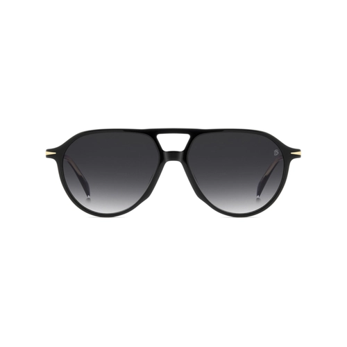 Óculos de Sol David Beckham DB 1218/S 807 569O Acetato Preto com lentes na cor Cinza Degradê