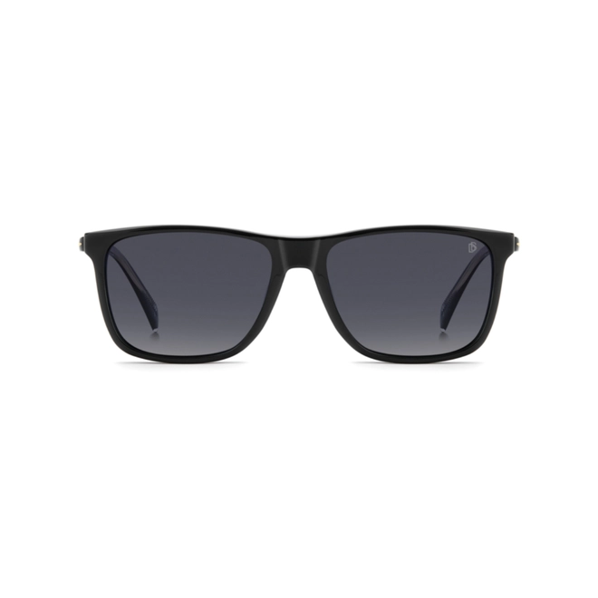 Óculos de Grau David Beckham DB 1234/C 807 5616 Acetato Preto com Clip-On na cor Azul Polarizado 2