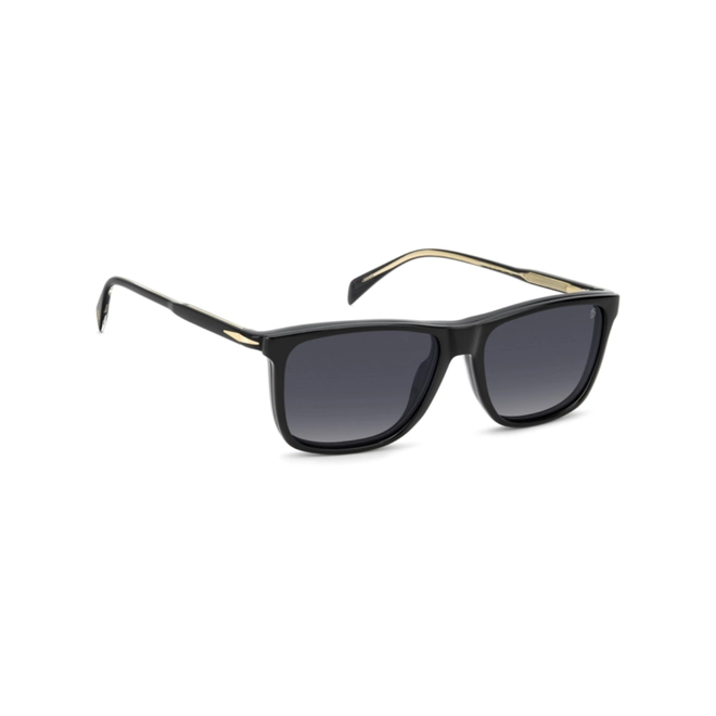Óculos de Grau David Beckham DB 1234/C 807 5616 Acetato Preto com Clip-On na cor Azul Polarizado 3