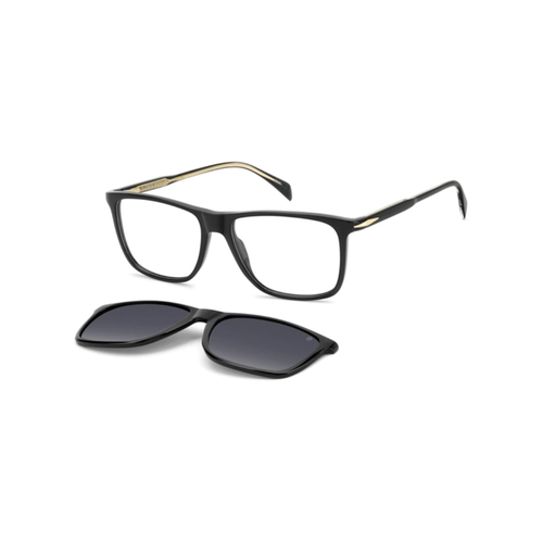 Óculos de Grau David Beckham DB 1234/C 807 5616 Acetato Preto com Clip-On na cor Azul Polarizado
