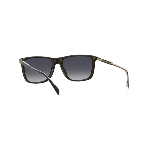 Óculos de Grau David Beckham DB 1234/C 807 5616 Acetato Preto com Clip-On na cor Azul Polarizado
