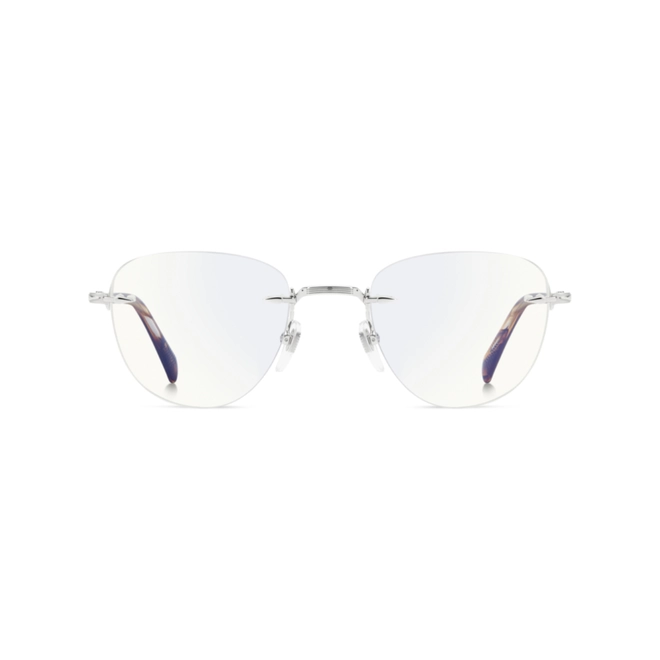 Óculos de Grau David Beckham DB 1243 9CI 4922 Metal Prata com Lente Estética Espelho Azul 2