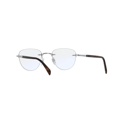 Óculos de Grau David Beckham DB 1243 9CI 4922 Metal Prata com Lente Estética Espelho Azul