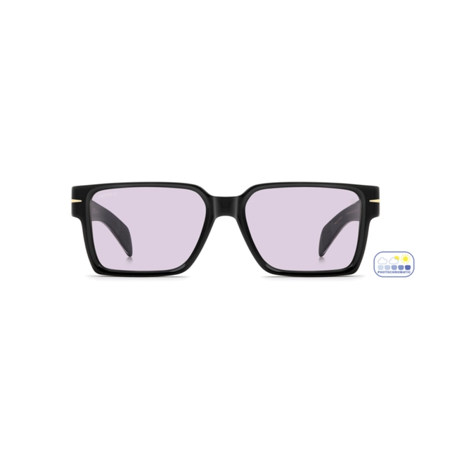 Óculos de Sol David Beckham DB 7162/S 807 56KE S Acetato Preto com lentes na cor Violeta Fotocromático 2