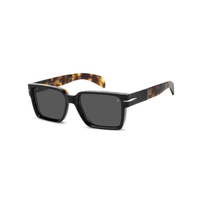 Óculos de Sol David Beckham DB 7162/S WR7 56IR Acetato Preto e Marrom Mesclado com lentes na cor Cinza 1