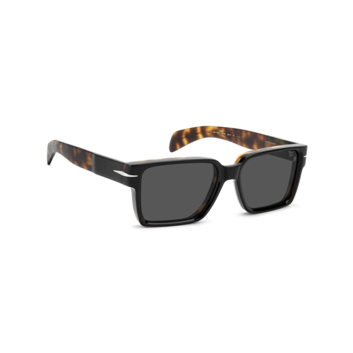 Óculos de Sol David Beckham DB 7162/S WR7 56IR Acetato Preto e Marrom Mesclado com lentes na cor Cinza