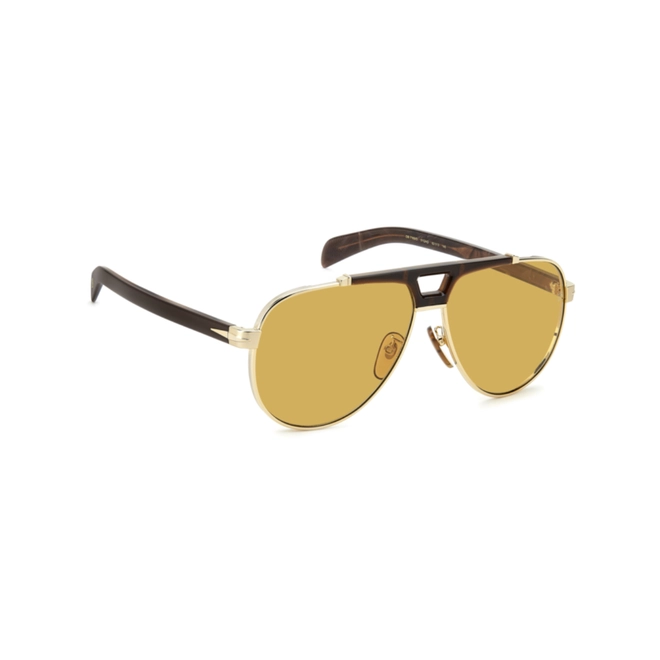 Óculos de Sol David Beckham DB 7169/S 01Q 62HO Metal Marrom e Dourado com lentes na cor Amarelo 3
