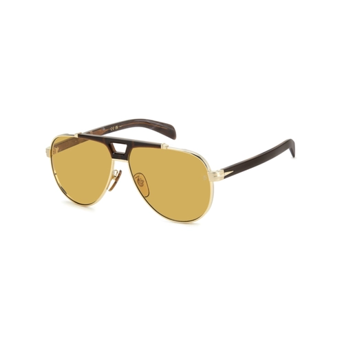 Óculos de Sol David Beckham DB 7169/S 01Q 62HO Metal Marrom e Dourado com lentes na cor Amarelo