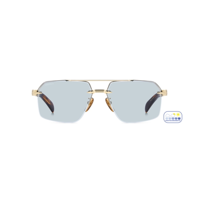 Óculos de Sol David Beckham DB 7170/S T5U 61SD Metal Dourado com lentes na cor Azul Fotocromático. 2