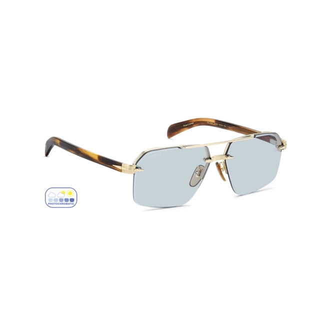Óculos de Sol David Beckham DB 7170/S T5U 61SD Metal Dourado com lentes na cor Azul Fotocromático. 3