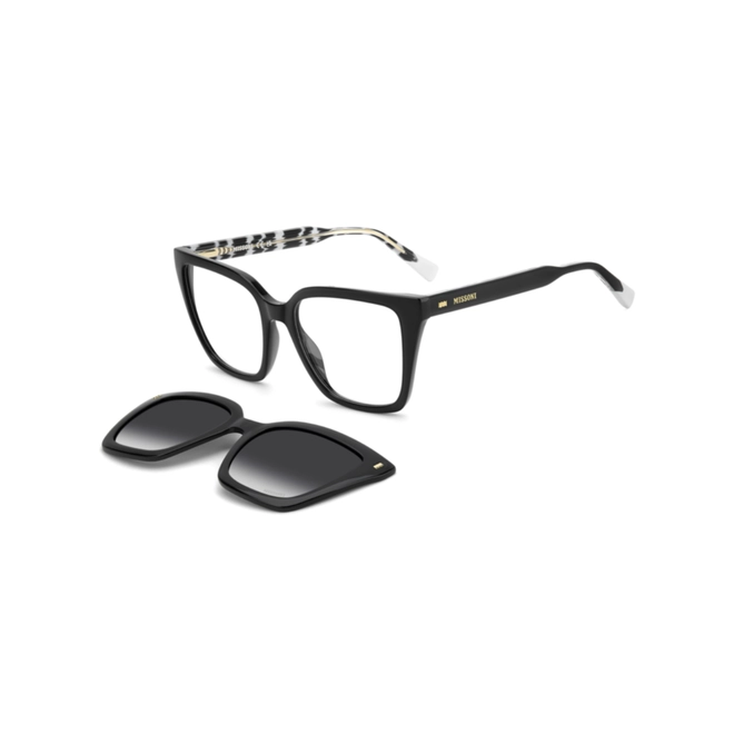 Óculos de Grau Missoni com Clip-On MIS 0309/C 807 54 Poliamida Preto com lentes na cor Cinza Degradê Polarizado 1