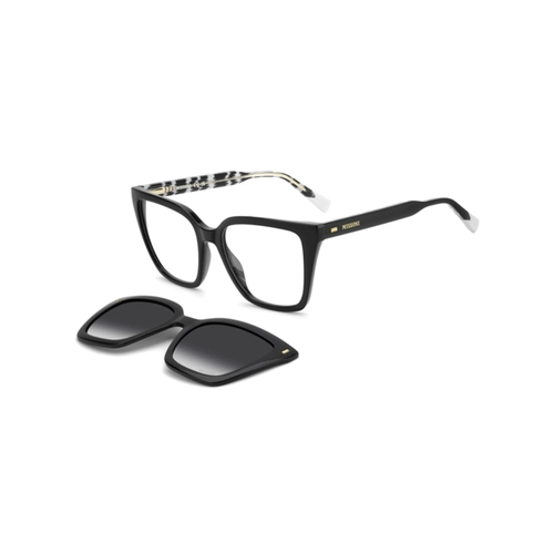 Óculos de Grau Missoni com Clip-On MIS 0309/C 807 54 Poliamida Preto com lentes na cor Cinza Degradê Polarizado