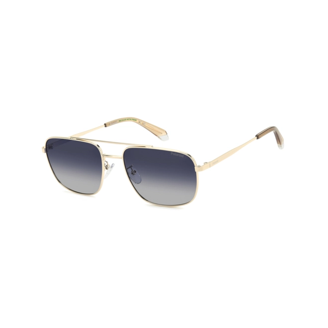 Óculos de Sol Polaroid PLD 4214/G/S/X LKS 59Z7 Metal Dourado com lentes na cor Azul Degradê Polarizado 1