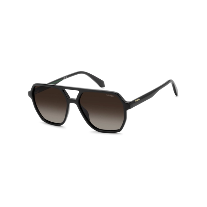 Óculos de Sol Polaroid PLD 4218/S 807 56LA Policarbonato Preto com lentes na cor Marrom Degradê Polarizado 1
