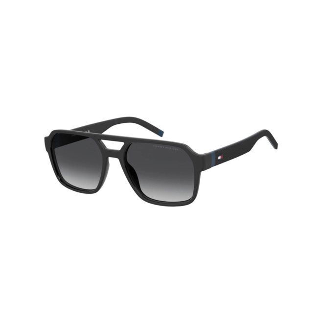 Óculos de Sol Tommy Hilfiger TH 2376/S 807 579O Poliamida Preto com lentes na cor Cinza Degradê 1