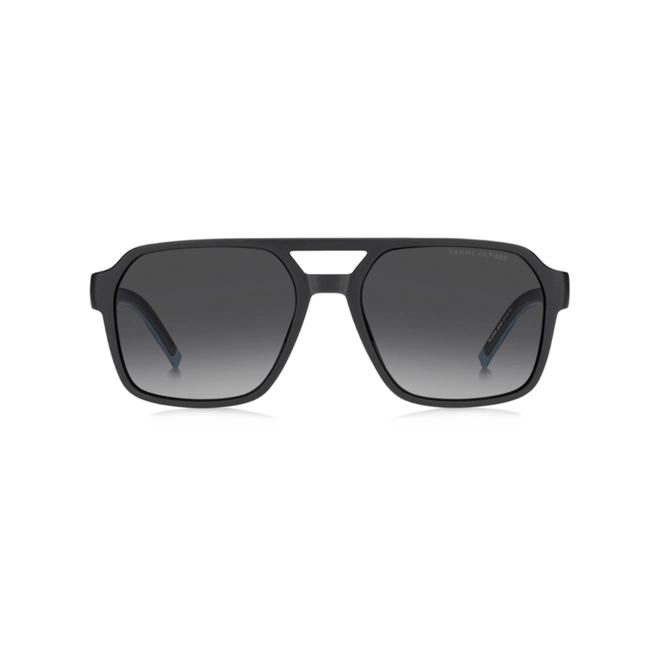 Óculos de Sol Tommy Hilfiger TH 2376/S 807 579O Poliamida Preto com lentes na cor Cinza Degradê 2