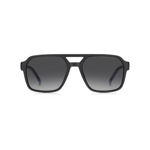 Óculos de Sol Tommy Hilfiger TH 2376/S 807 579O Poliamida Preto com lentes na cor Cinza Degradê