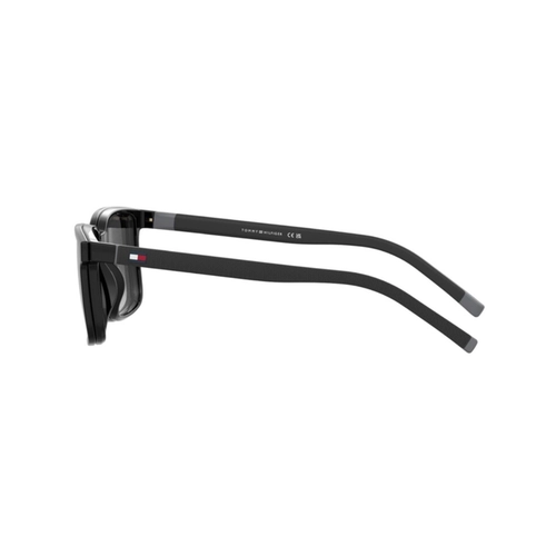 Óculos de Grau Tommy Hilfiger TH 2377/C 807 54 Poliamida Preto com Clip-On na cor Cinza Degradê Polarizado
