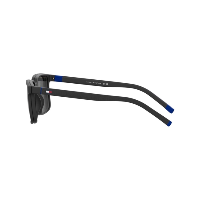 Óculos de Grau Tommy Hilfiger com Clip-On TH 2377/C 003 54 Poliamida Preto Fosco com lentes na cor Cinza Polarizado 4