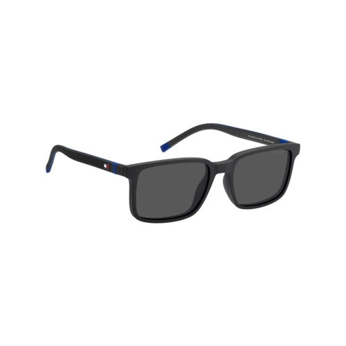 Óculos de Grau Tommy Hilfiger com Clip-On TH 2377/C 003 54 Poliamida Preto Fosco com lentes na cor Cinza Polarizado