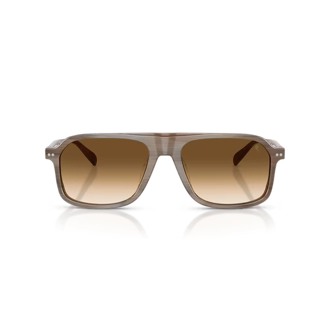 Óculos de Sol Brunello Cucinelli 0BC4030S 10585157 Acetato Marrom Claro com lentes na cor Marrom Degradê 2