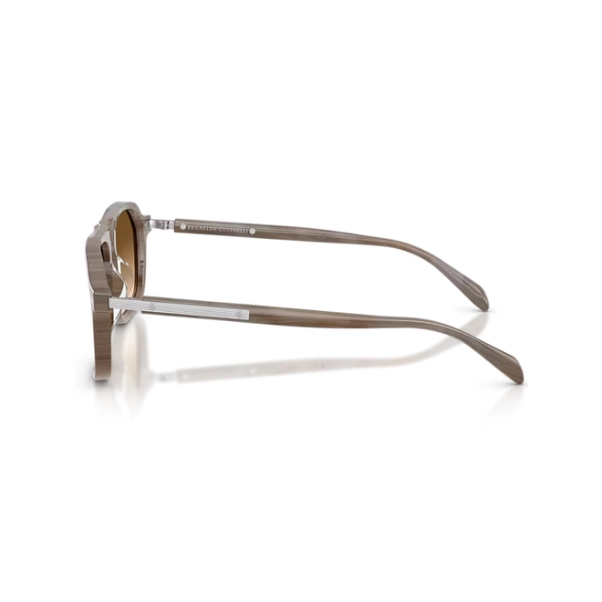 Óculos de Sol Brunello Cucinelli 0BC4030S 10585157 Acetato Marrom Claro com lentes na cor Marrom Degradê 3