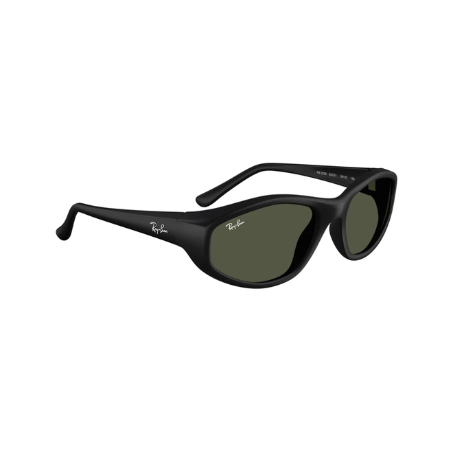 Óculos de Sol Ray-Ban 0RB2228 622/3159 Nylon Emborrachado Preto Fosco com lentes na cor Verde Escuro 3