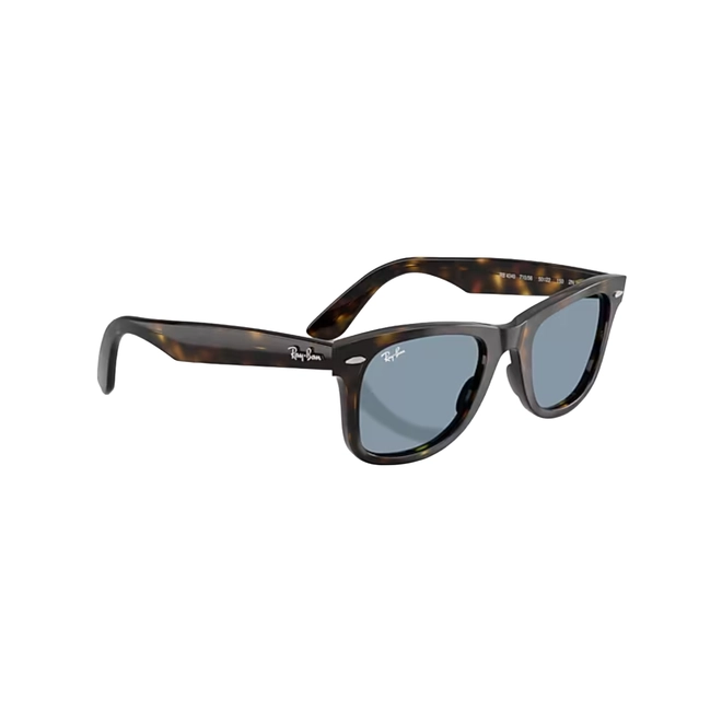 Óculos de Sol Ray-Ban Wayfarer 0RB4340 710/5650 Propionato Marrom Mesclado com lentes na cor Azul 3