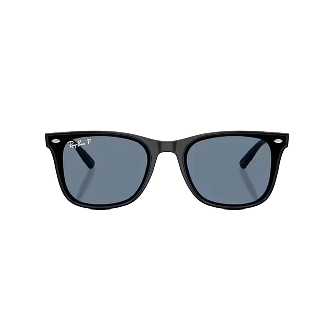 Óculos de Sol Ray-Ban 0RB4420 601/2V65 Acetato Preto com lentes na cor Azul Polarizado 2