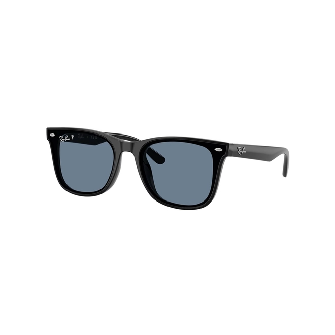 Óculos de Sol Ray-Ban 0RB4420 601/2V65 Acetato Preto com lentes na cor Azul Polarizado 1