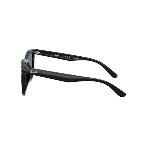 Óculos de Sol Ray-Ban 0RB4420 601/2V65 Acetato Preto com lentes na cor Azul Polarizado