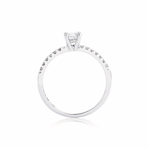Anel Solitários Lu em ouro branco 18k com 55pts de Diamantes