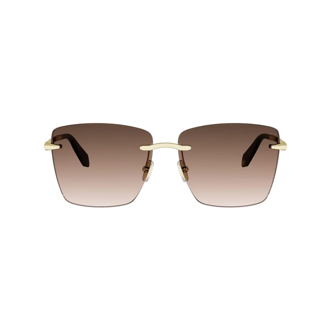 Óculos de Sol Bvlgari BV40107U_6030F Metal Dourado com lentes na cor Marrom Degradê 2