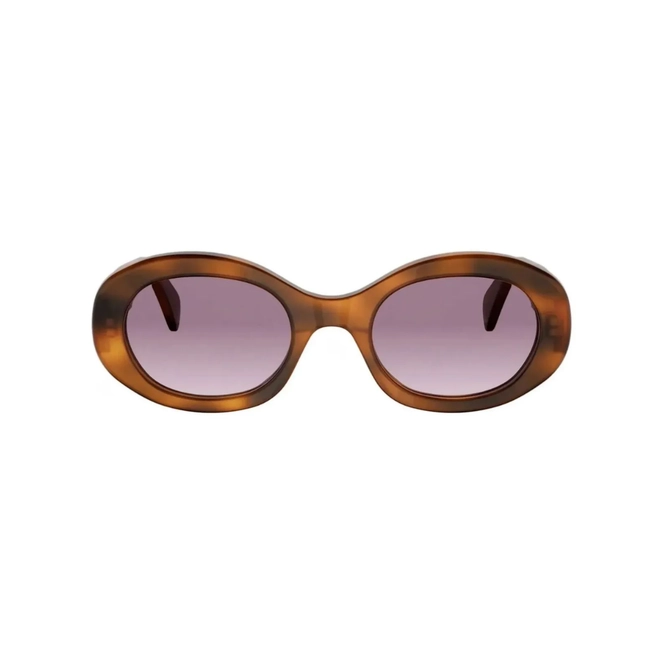 Óculos de Sol Celine Triomphe CL40194U 5253Z Acetato Marrom Mesclado com lentes na cor Cinza 2