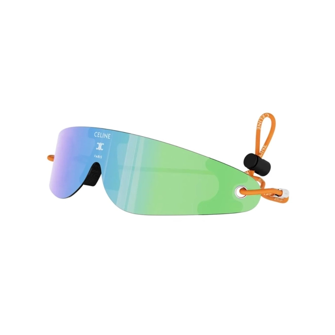 Óculos de Sol Celine Runner CL40364U_0043C Acetato Verde e Azul com lentes na cor Verde e Azul Espelhado 1