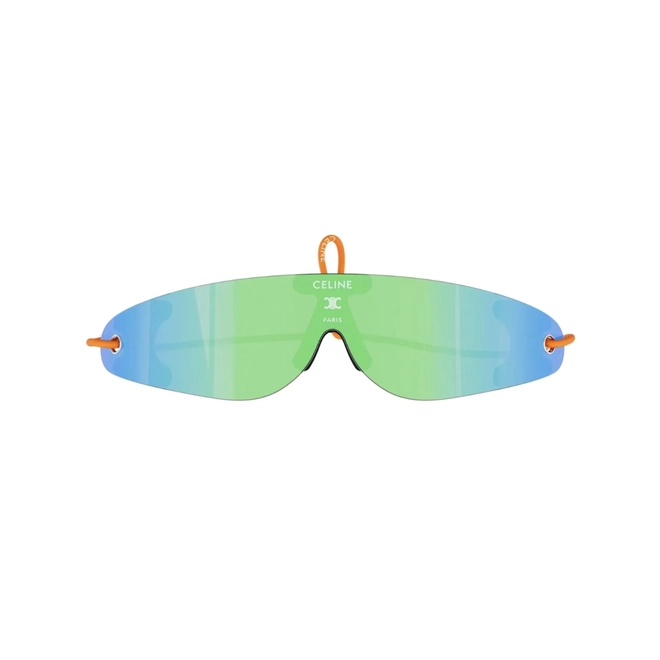 Óculos de Sol Celine Runner CL40364U_0043C Acetato Verde e Azul com lentes na cor Verde e Azul Espelhado 2