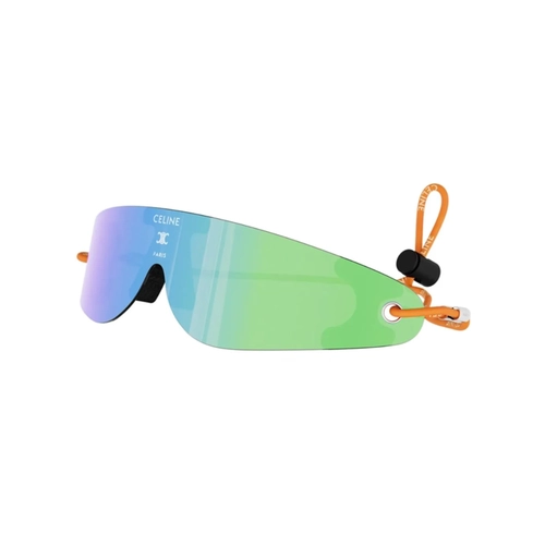 Óculos de Sol Celine Runner CL40364U_0043C Acetato Verde e Azul com lentes na cor Verde e Azul Espelhado