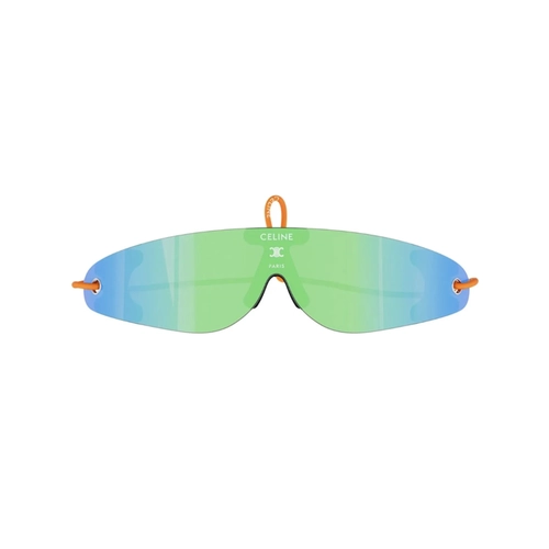Óculos de Sol Celine Runner CL40364U_0043C Acetato Verde e Azul com lentes na cor Verde e Azul Espelhado