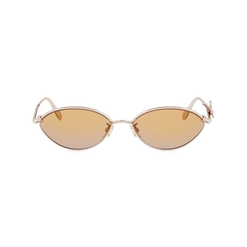 Óculos de Sol Christian Dior Bow R1U CD40280U_5528L Metal Rose com lentes na cor Marrom