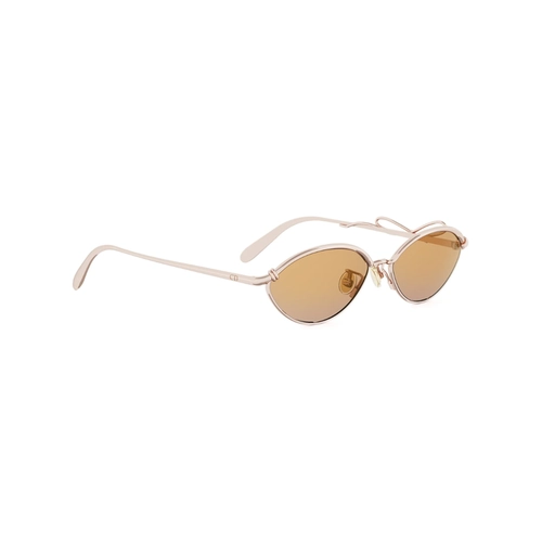 Óculos de Sol Christian Dior Bow R1U CD40280U_5528L Metal Rose com lentes na cor Marrom