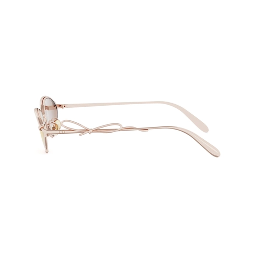 Óculos de Sol Christian Dior Bow R1U CD40280U_5528L Metal Rose com lentes na cor Marrom