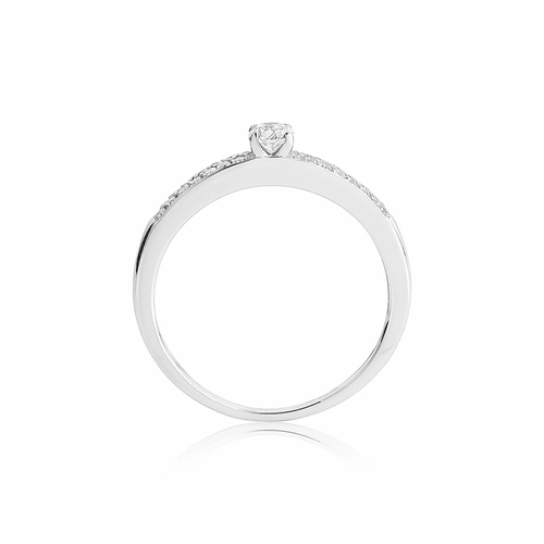 Anel Solitários Nanda em ouro branco 18k com 28pts de Diamantes